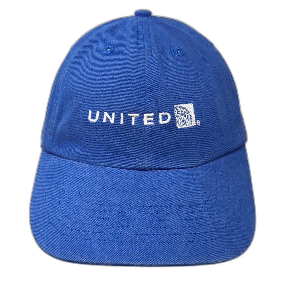 Head Shots United Airlines Hat Blue One Size Baseball Cap Cotton Slideback Logo